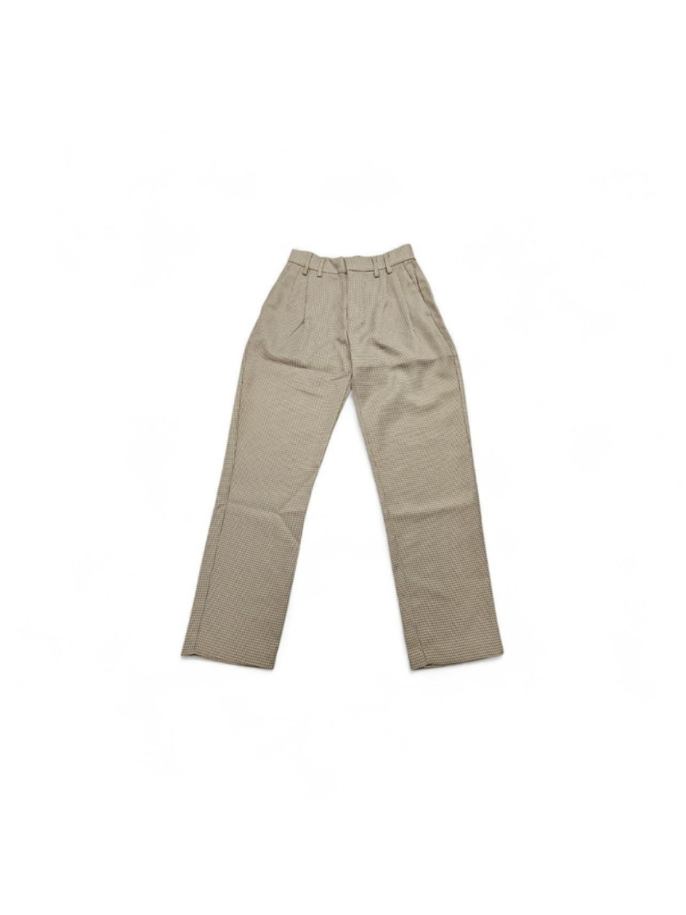 Steve Madden Janey Pleated Trousers in Khaki Houndstooth Size 2 NWT - Picture 2 of 8